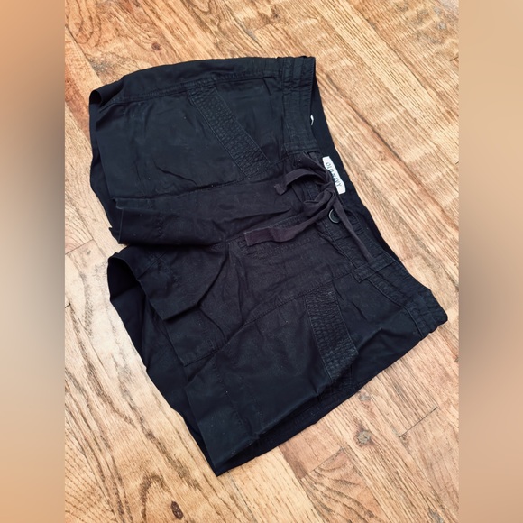 OLD NAVY Black Linen Safari Shorts w Drawstring Waist - Size 8 - Picture 5 of 11